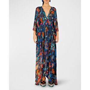 Farm Rio Kaftan Maxi, Sunset Tapestry, Medium, New! Retail $290